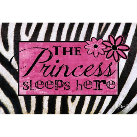 Princess Sleeps Here Black Modern Wood Framed Art Print with Double Matting by Rae, Marla