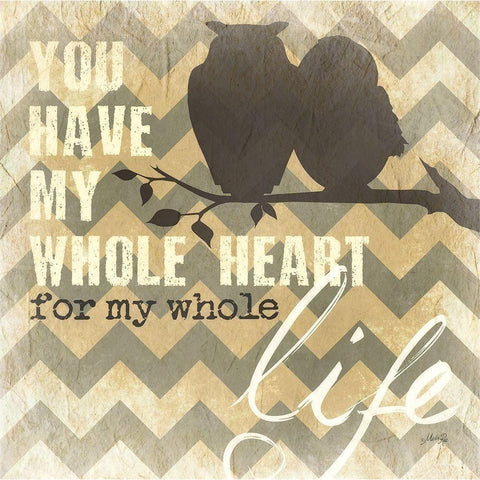 Whole Heart Black Modern Wood Framed Art Print by Rae, Marla