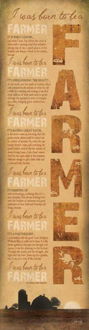 Born to be a Farmer White Modern Wood Framed Art Print with Double Matting by Rae, Marla