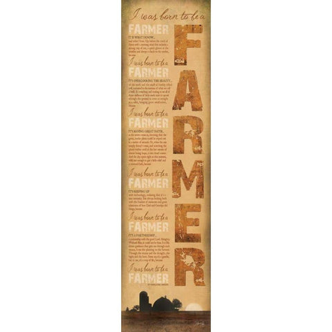 Born to be a Farmer Gold Ornate Wood Framed Art Print with Double Matting by Rae, Marla