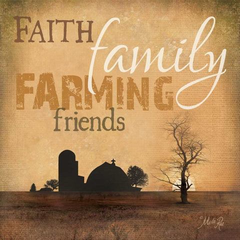 Farming Black Ornate Wood Framed Art Print with Double Matting by Rae, Marla