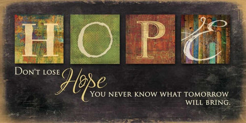 Dont Lose Hope White Modern Wood Framed Art Print with Double Matting by Rae, Marla