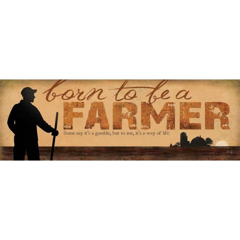 Born to be a Farmer Black Modern Wood Framed Art Print with Double Matting by Rae, Marla