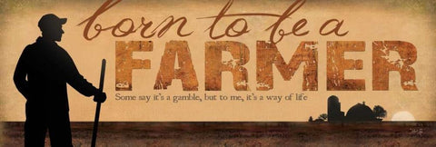 Born to be a Farmer Black Ornate Wood Framed Art Print with Double Matting by Rae, Marla