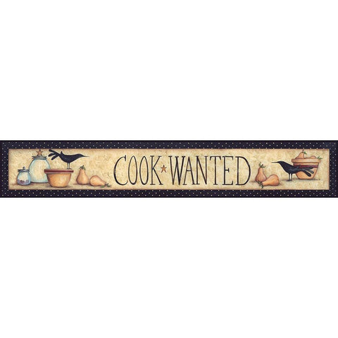 Cook Wanted Gold Ornate Wood Framed Art Print with Double Matting by June, Mary Ann