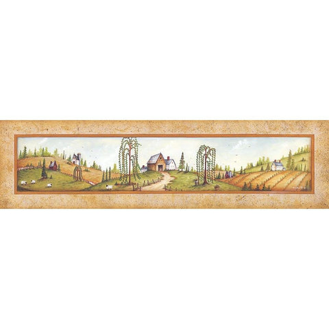 Summer Time Gold Ornate Wood Framed Art Print with Double Matting by June, Mary Ann