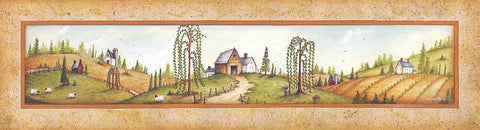 Summer Time White Modern Wood Framed Art Print with Double Matting by June, Mary Ann