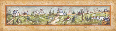 Winter Time White Modern Wood Framed Art Print with Double Matting by June, Mary Ann