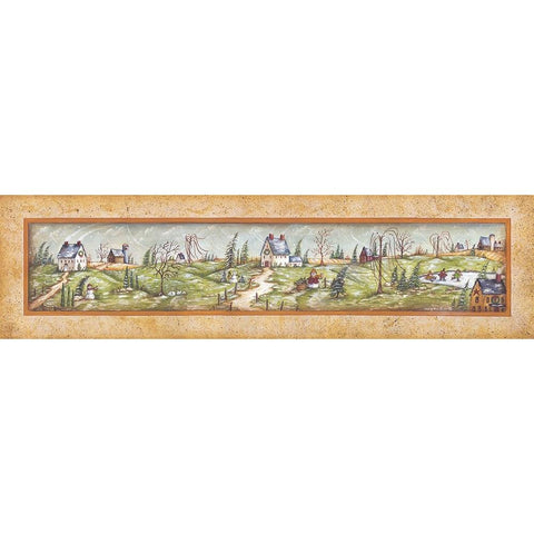 Winter Time Gold Ornate Wood Framed Art Print with Double Matting by June, Mary Ann