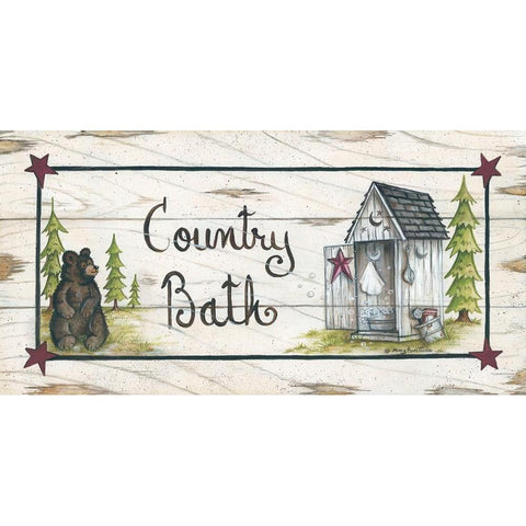 Country Bath White Modern Wood Framed Art Print by June, Mary Ann