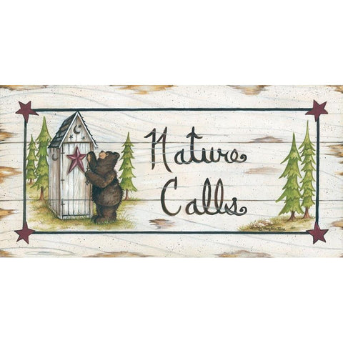 Nature Calls Black Modern Wood Framed Art Print with Double Matting by June, Mary Ann