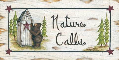 Nature Calls Black Ornate Wood Framed Art Print with Double Matting by June, Mary Ann