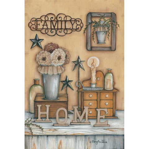 Family Black Modern Wood Framed Art Print with Double Matting by June, Mary Ann