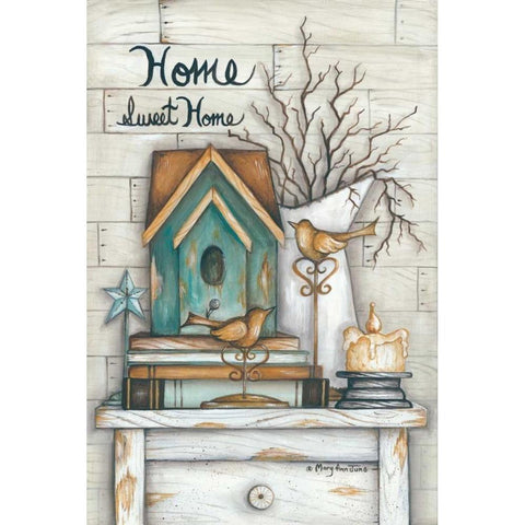 Home Sweet Home Gold Ornate Wood Framed Art Print with Double Matting by June, Mary Ann