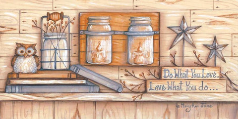 Do What You Love Black Ornate Wood Framed Art Print with Double Matting by June, Mary Ann