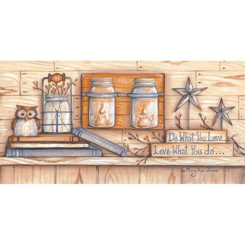 Do What You Love Gold Ornate Wood Framed Art Print with Double Matting by June, Mary Ann