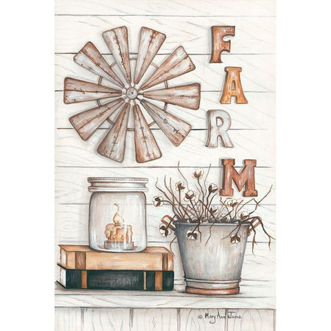 Farm Black Modern Wood Framed Art Print by June, Mary Ann