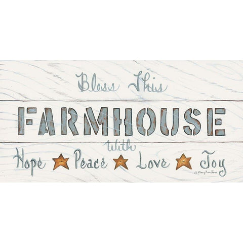Bless This Farmhouse Black Modern Wood Framed Art Print with Double Matting by June, Mary Ann