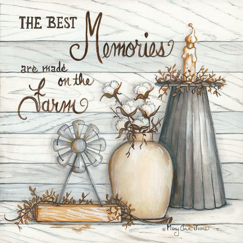 Memories are the Farm Black Ornate Wood Framed Art Print with Double Matting by June, Mary Ann