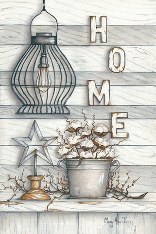 Home Black Ornate Wood Framed Art Print with Double Matting by June, Mary Ann