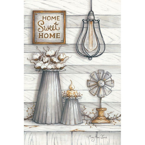 Home Sweet Home Black Modern Wood Framed Art Print by June, Mary Ann