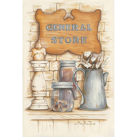 General Store Black Modern Wood Framed Art Print with Double Matting by June, Mary Ann