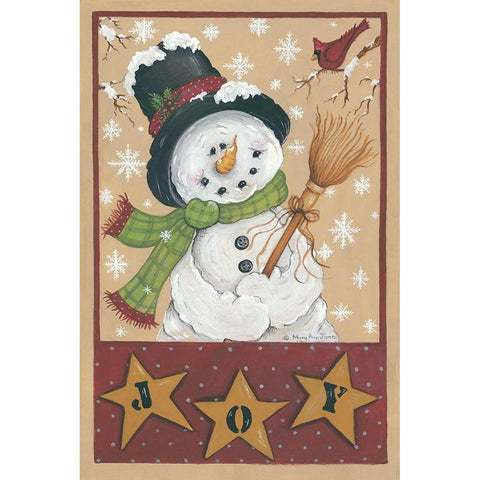 A Snowmans Joy Black Modern Wood Framed Art Print with Double Matting by June, Mary Ann