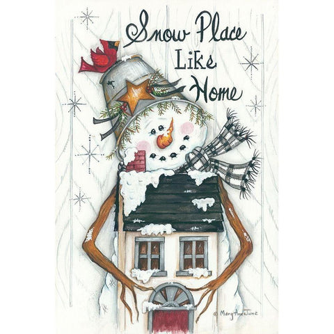 Snow Place Like Home Black Modern Wood Framed Art Print with Double Matting by June, Mary Ann