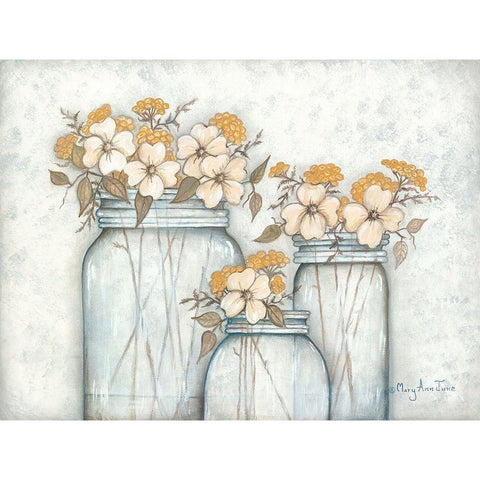 Natural Beauty White Modern Wood Framed Art Print by June, Mary Ann