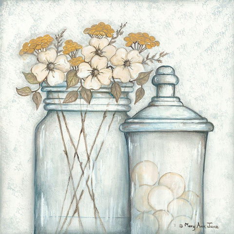 Pretty Simple Gold Ornate Wood Framed Art Print with Double Matting by June, Mary Ann