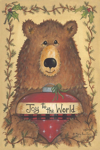 Joy to the Worldâ€¦ Black Ornate Wood Framed Art Print with Double Matting by June, Mary Ann