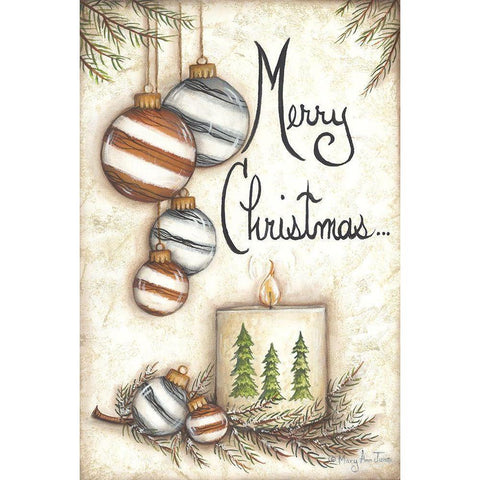 Merry Christmas to You White Modern Wood Framed Art Print by June, Mary Ann