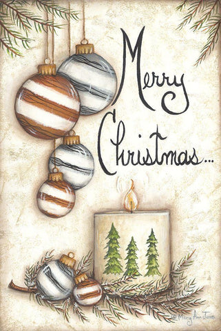 Merry Christmas to You Black Ornate Wood Framed Art Print with Double Matting by June, Mary Ann