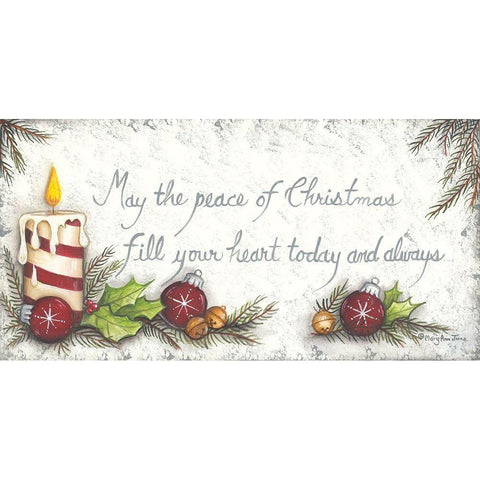 The Peace of Christmas White Modern Wood Framed Art Print by June, Mary Ann