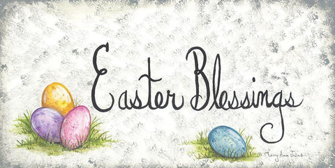 Easter Blessings Black Ornate Wood Framed Art Print with Double Matting by June, Mary Ann