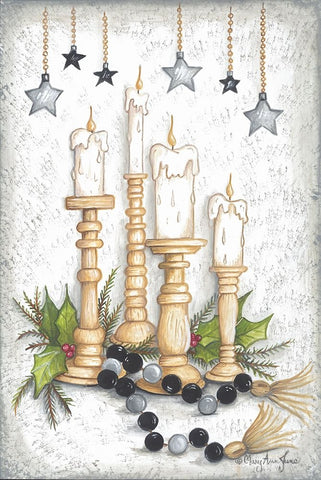 Candlelit Christmas Black Modern Wood Framed Art Print by June, Mary Ann