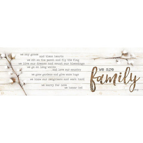 We are Family White Modern Wood Framed Art Print by Rae, Marla