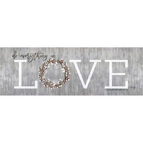 Love - Do Everything in Love Black Modern Wood Framed Art Print with Double Matting by Rae, Marla