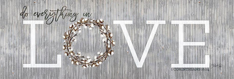 Love - Do Everything in Love White Modern Wood Framed Art Print with Double Matting by Rae, Marla