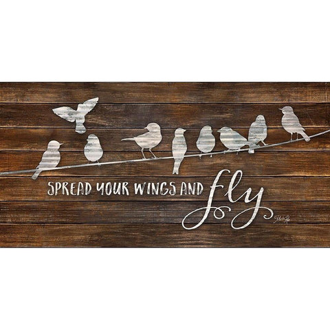 Spread Your Wings and Fly Black Modern Wood Framed Art Print with Double Matting by Rae, Marla