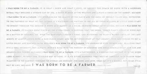 Simple Born to be a Farmer White Modern Wood Framed Art Print with Double Matting by Rae, Marla