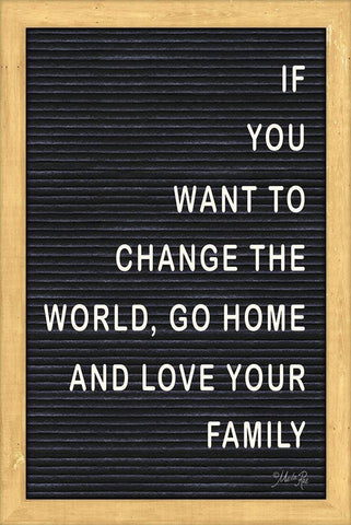 Love Your Family Felt Board Black Ornate Wood Framed Art Print with Double Matting by Rae, Marla