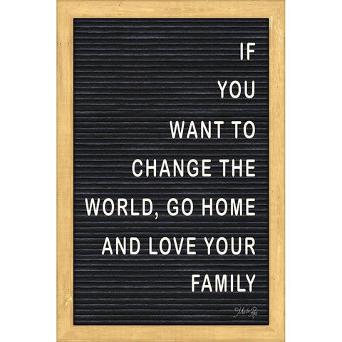 Love Your Family Felt Board Black Modern Wood Framed Art Print with Double Matting by Rae, Marla