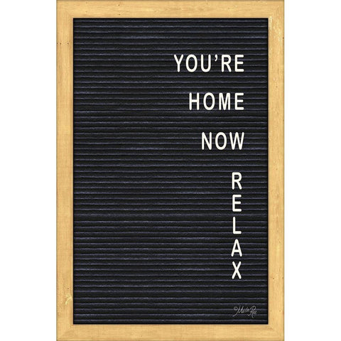 Youre Home Now Felt Board Black Modern Wood Framed Art Print with Double Matting by Rae, Marla