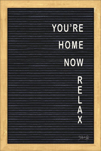 Youre Home Now Felt Board Black Ornate Wood Framed Art Print with Double Matting by Rae, Marla