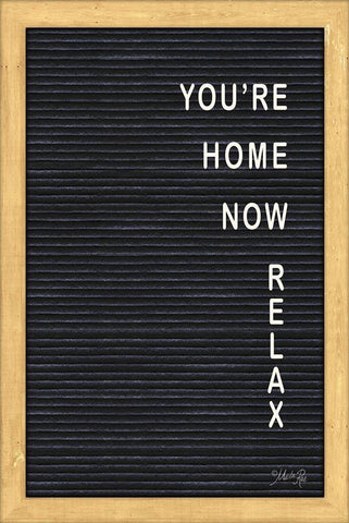 Youre Home Now Felt Board White Modern Wood Framed Art Print with Double Matting by Rae, Marla