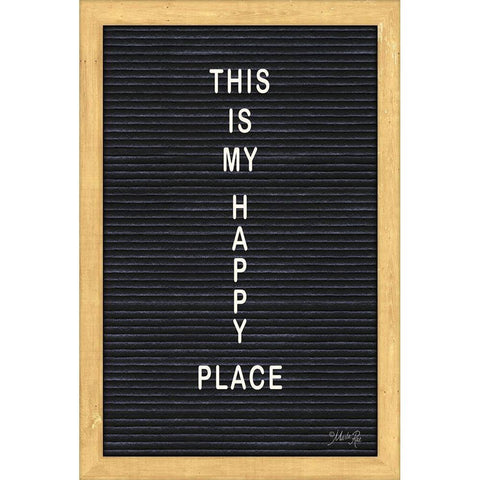 This is My Happy Place Felt Board Gold Ornate Wood Framed Art Print with Double Matting by Rae, Marla