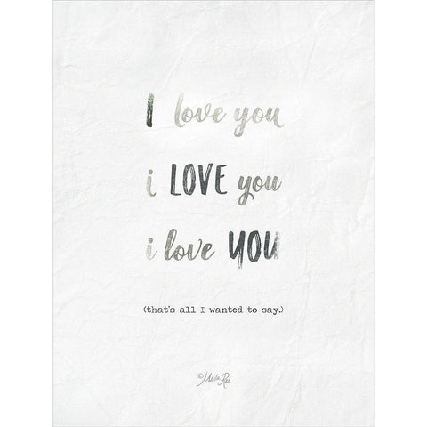 I Love You Black Modern Wood Framed Art Print with Double Matting by Rae, Marla