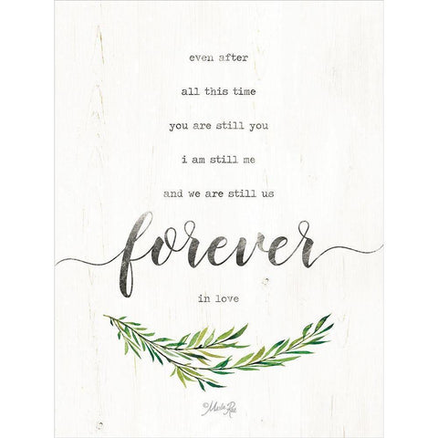 Forever in Love White Modern Wood Framed Art Print by Rae, Marla