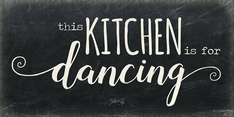 The Kitchen is for Dancing White Modern Wood Framed Art Print with Double Matting by Rae, Marla